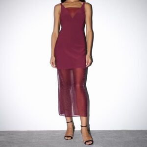 Abercrombie & Fitch Burgundy Midi Dress